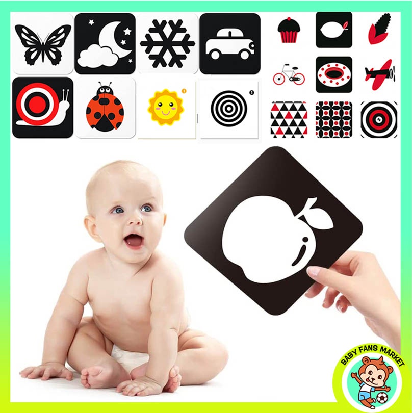 Montessori Baby Flash Card Baby Visual Stimulus Cards 036 Months
