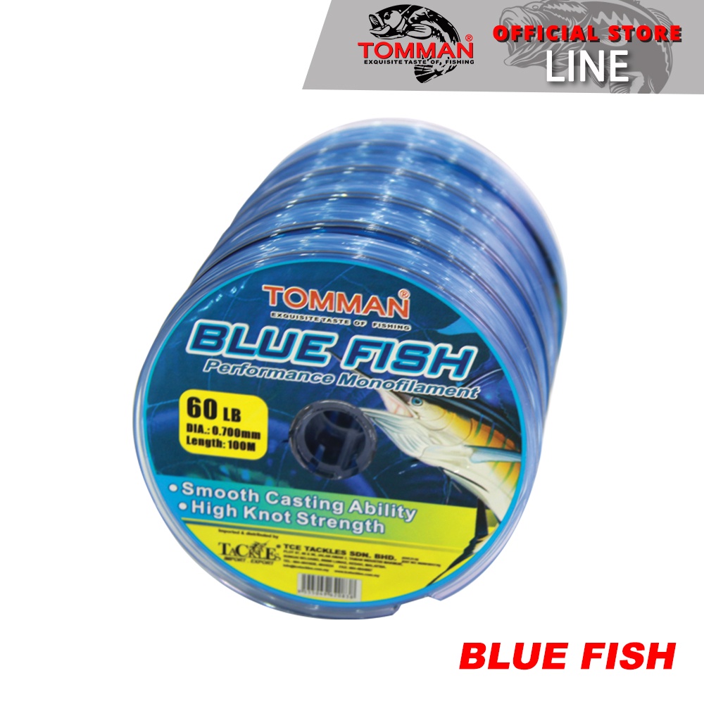 Tomman Blue Fish Monofilament Fishing Line (100m/6LB-60LB) Freshwater  Saltwater Tangsi