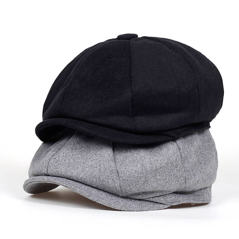 Beret Men Women Wool Tweed Hats Newsboy Caps Gatsby Octagonal Cap wool ...