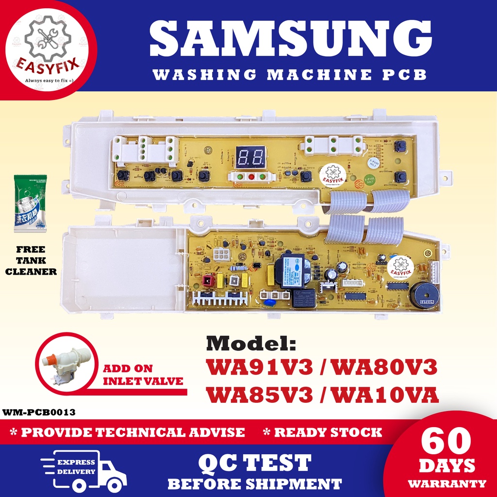 WA91V3 / WA80V3 / WA85V3 / WA10VA SAMSUNG WASHING MACHINE PCB (CONTROL ...