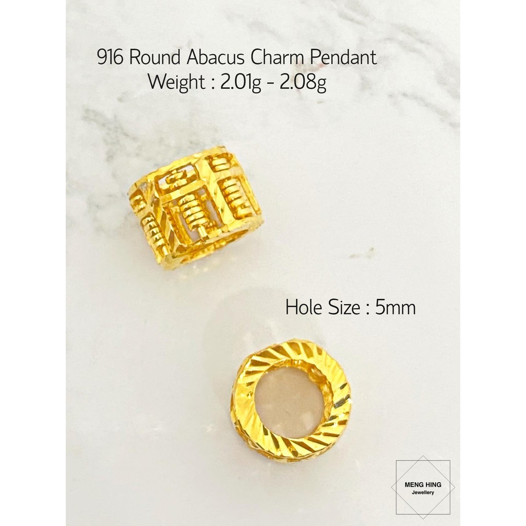 MENG HING 916 22K Round Abacus Pendant Shopee Malaysia