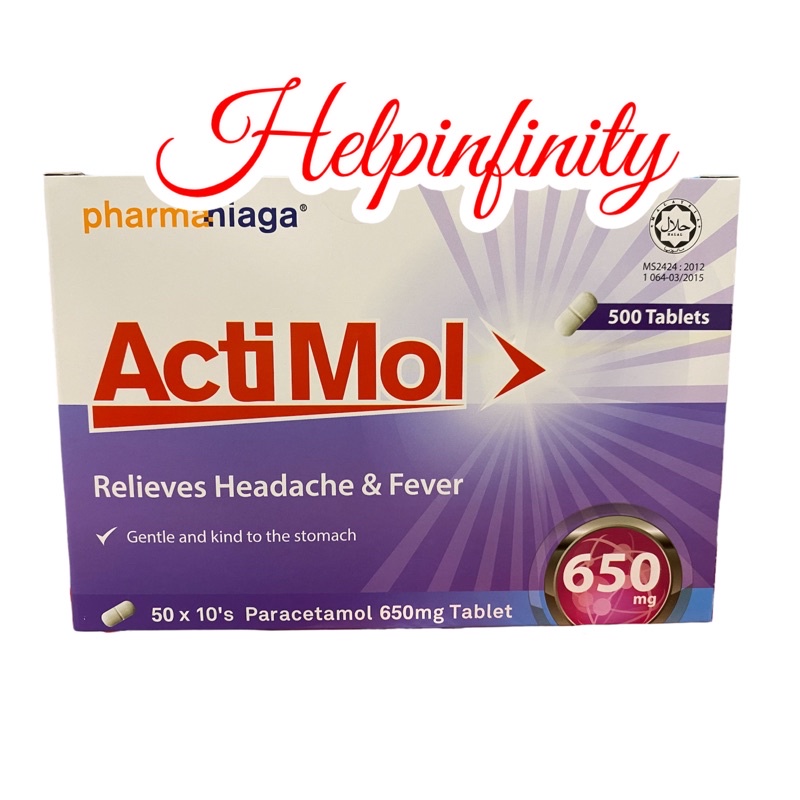 Actimol 650mg (Paracetamol) Tabs / Actimol 500mg Tabs Relieve Fever