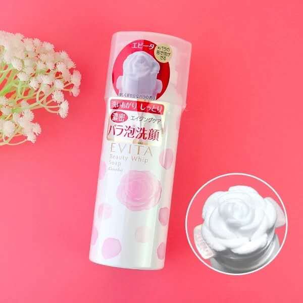 Lot De 4 Savons Moussants Kanebo EVITA Beauty Whip - 150g Chaque, à L'eau De Rose