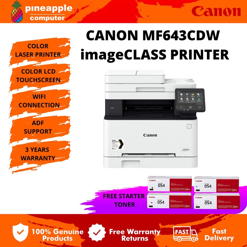 Canon imageCLASS MF643Cdw Color Laser Printer ( Print/Copy/Scan ...