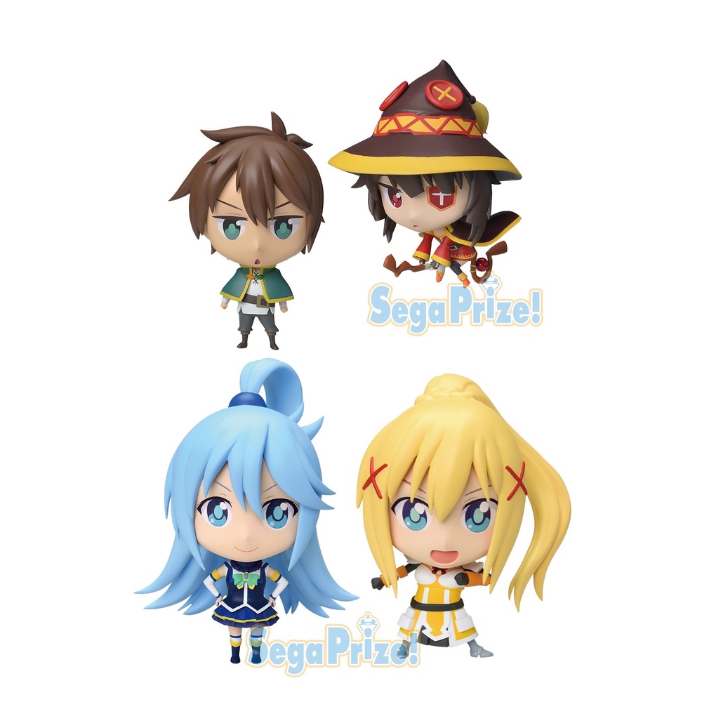 Sega original genuíno kono subarashii sekai ni shukufuku o satou kazuma  megumin 9cm mini exibição pcl