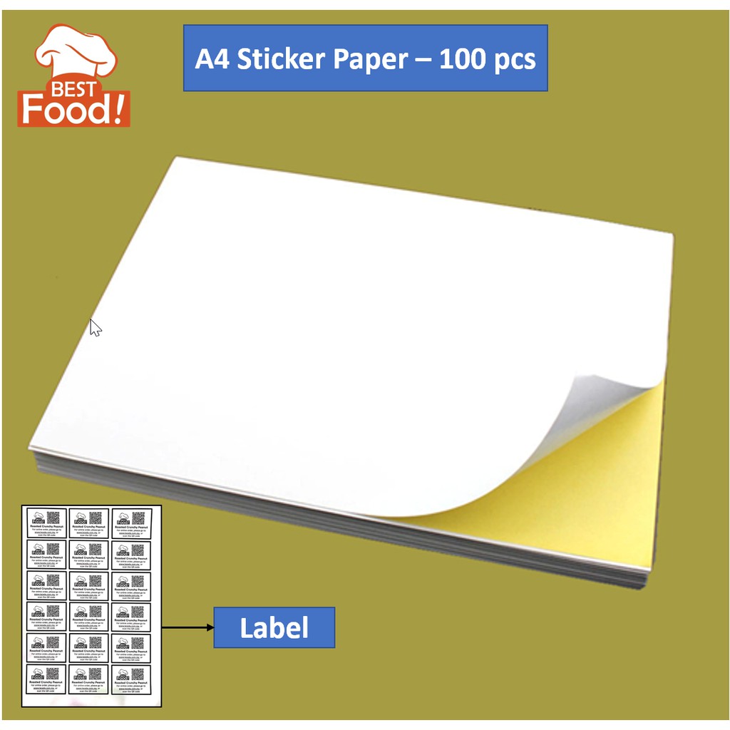 A4 Sticker / Label Paper (Kertas Pelekat) - 100 pcs