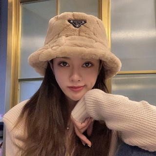 Autumn And Winter Women's Thick Warm Windproof Fisherman Hat, Korean Fashion  Imitation Rabbit Fur Bucket Hat Showing Small Face