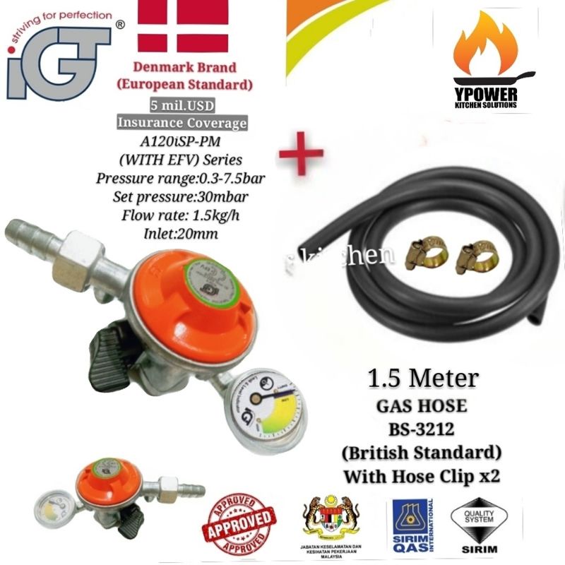 IGT Gas Regulator With GAUGE&SAFETY LOCK/NEW MODEL READY STOCK MALAYSIA