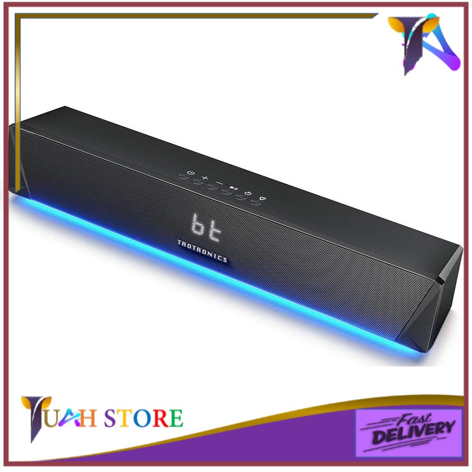 TaoTronics SK027 Bluetooth Gaming Soundbar with Colorful RGB Light Dual ...