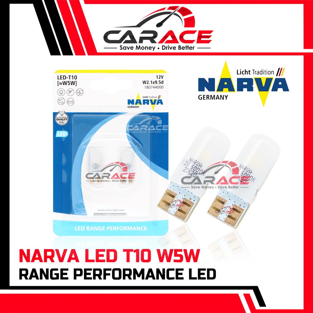 NARVA Range Performance LED T10 W5W LED Bulb 12V 6000K White NARVA LED ...