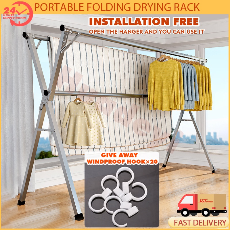 Portable Stainless Steel Clothes Rack Multiple Rod Clothes Rack Indoor ...