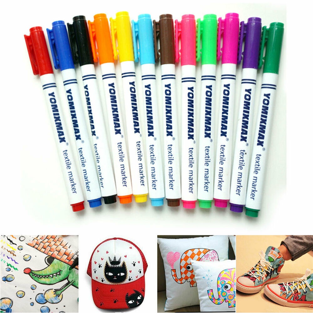 Fabric Markers Permanent Pen Paint Clothing Textile Dye TShirt Shoes