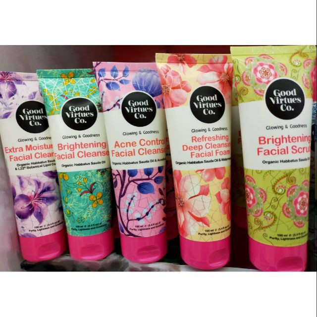 Good Virtues Co Facial Cleanser & Scrub 100ml [READY STOCK] Shopee