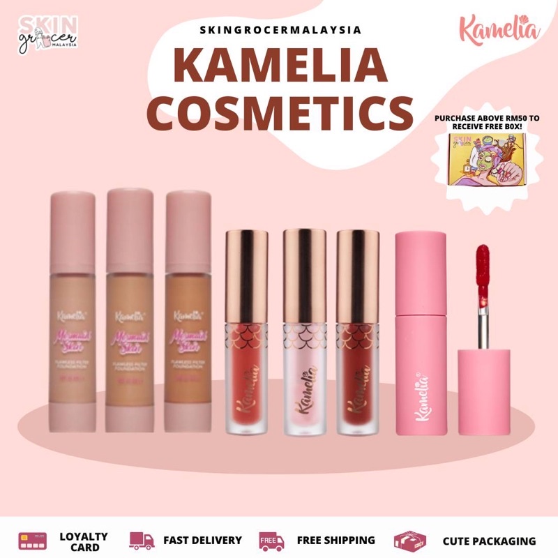 Kamelia Cosmetics Lip Matte Lip Gloss Lip Tint Mini Foundation | Shopee ...