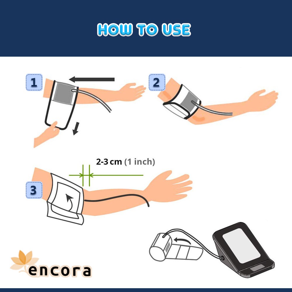Encora L size 22-48cm Arm Type Blood Pressure Monitor Cuff Arm Strap ...