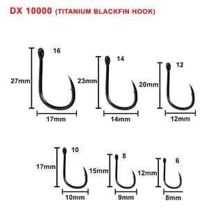 (6-16 size) Fire Eagle Titanium Blackfin Hook DX 10000 Super Fishing ...