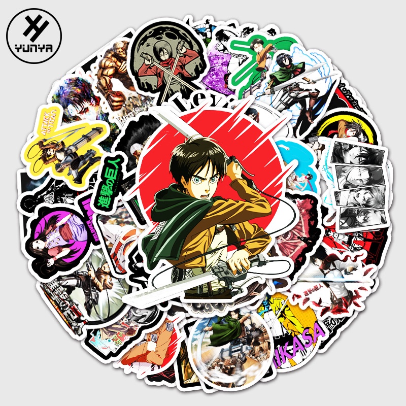 Attack on Titan 进击的巨人 graffiti stickers 51pcs - luggage laptop car ...