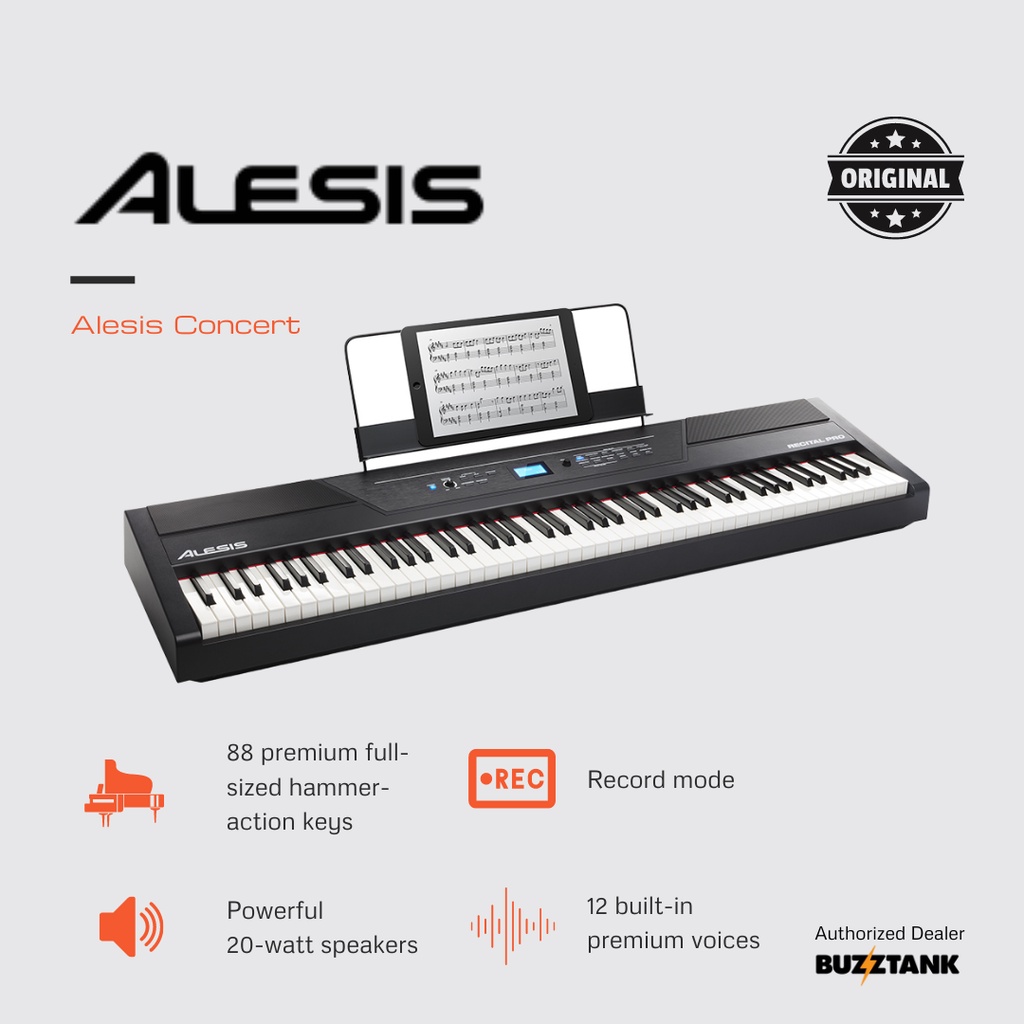 Alesis Recital Pro 88-Key Digital Piano with Hammer-Action Keys