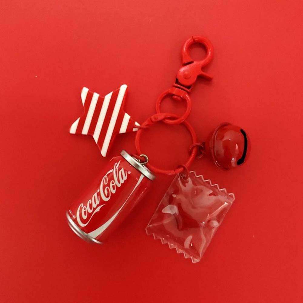NEEDWAY Coke Bottle Keychains Fashion Bag Keyring Keys Accessories Backpack Pendant Cola Keyring