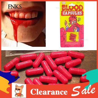 Fake Blood Capsules,Halloween Fun Joke Horror Scary Prank Toy Capsules Fake  Blood Pills Vampire,Halloween Makeup Blood Costume Cosplay Prop Party