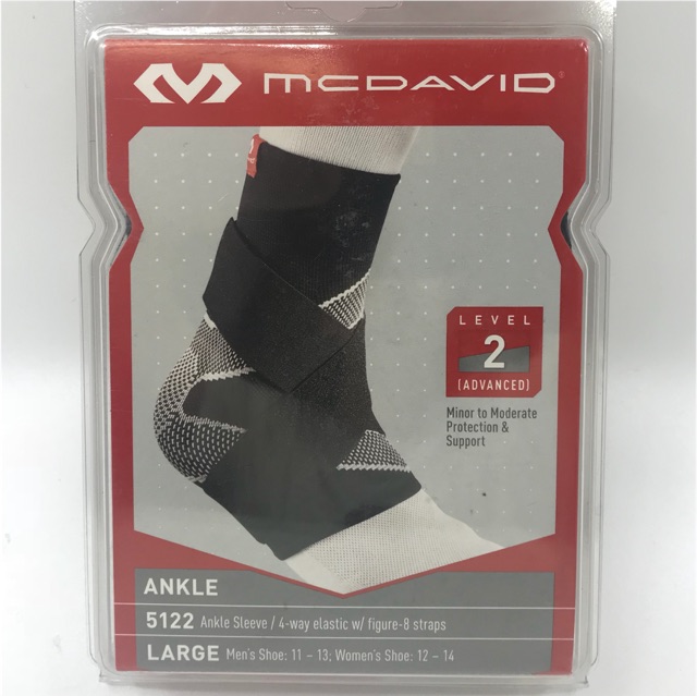 100% Authentic McDavid MCD-5122 Ankle Sleeve 4-Way Elastic With Figure ...