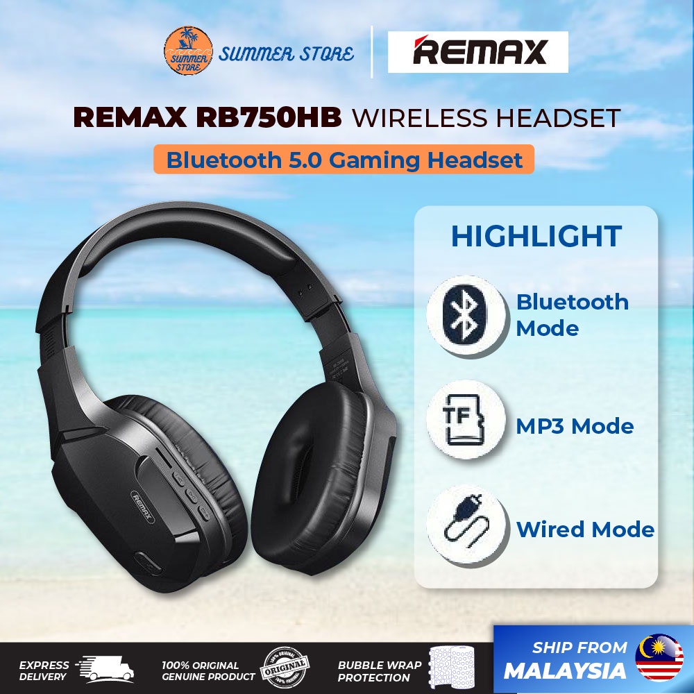REMAX RB-750hb Headphone Bluetooth Headset Wireless Gamming Over-Ear ...