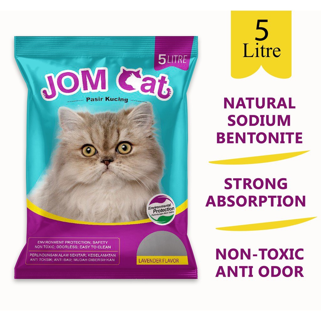 JOM Cat Clumping Cat Litter Cat Sand Pasir Kucing 5L (2 Fragrances