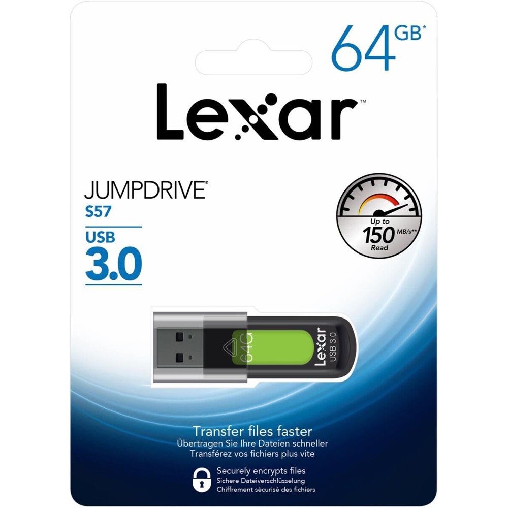 Lexar S57 Jumpdrive 64GB USB 3.0 Flash Drive (up 150MB/s read) | Shopee ...