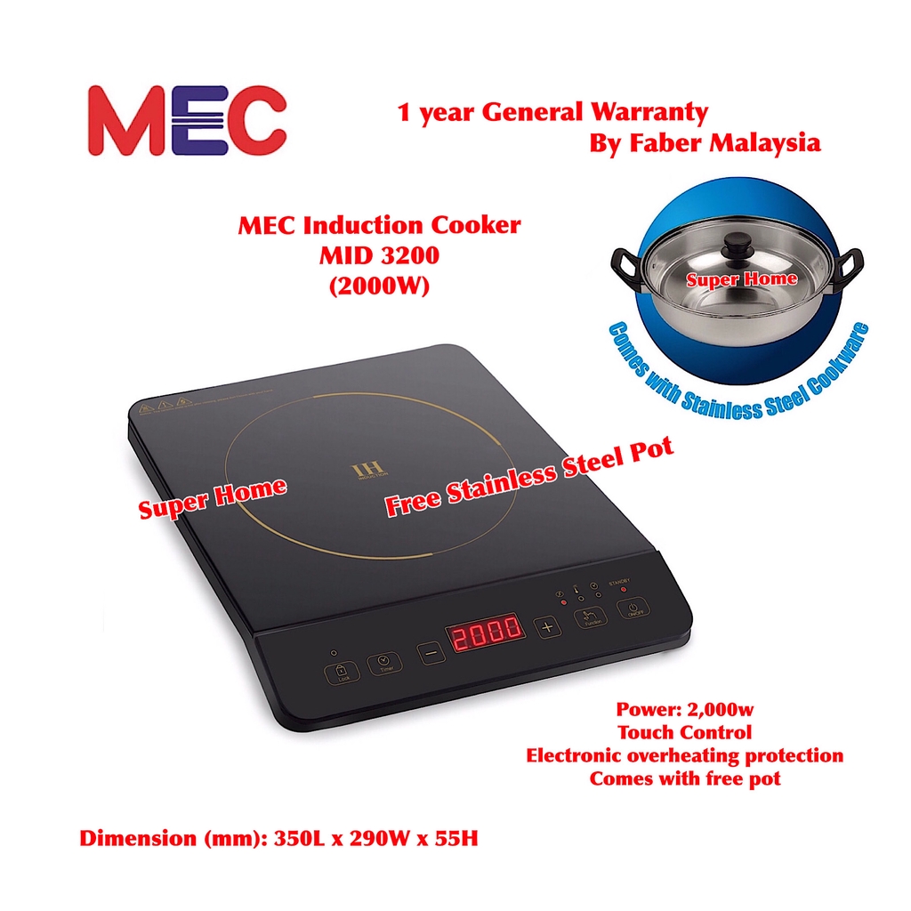 MEC Electric Induction Cooker MID 3200 (Touch Control) with Stainless ...