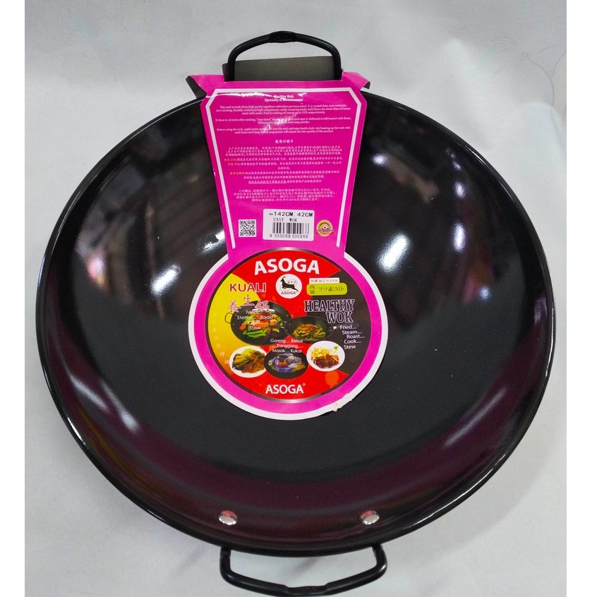 ASOGA Enamel Black Wok 32/35/38/42/44CM/46CM | Shopee Malaysia
