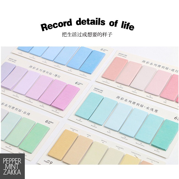 Infeel Me Rectangular Colorful MEMO ME Sticky Notes [Set of 6] Shopee Malaysia