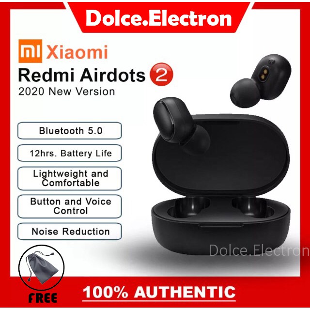 FREE POUCH Original Genuine Xiaomi Redmi Airdots 2 TWS Mi True