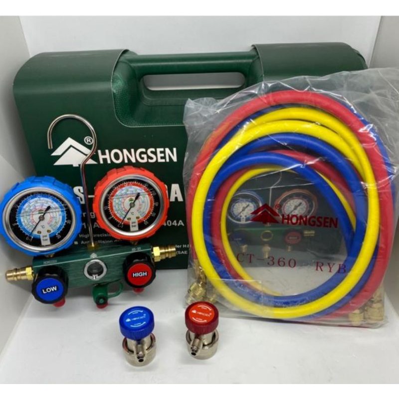 🔥HONGSEN OIL METER 🔥R134 R22 R404 R410 MANIFOLD SET | Shopee Malaysia