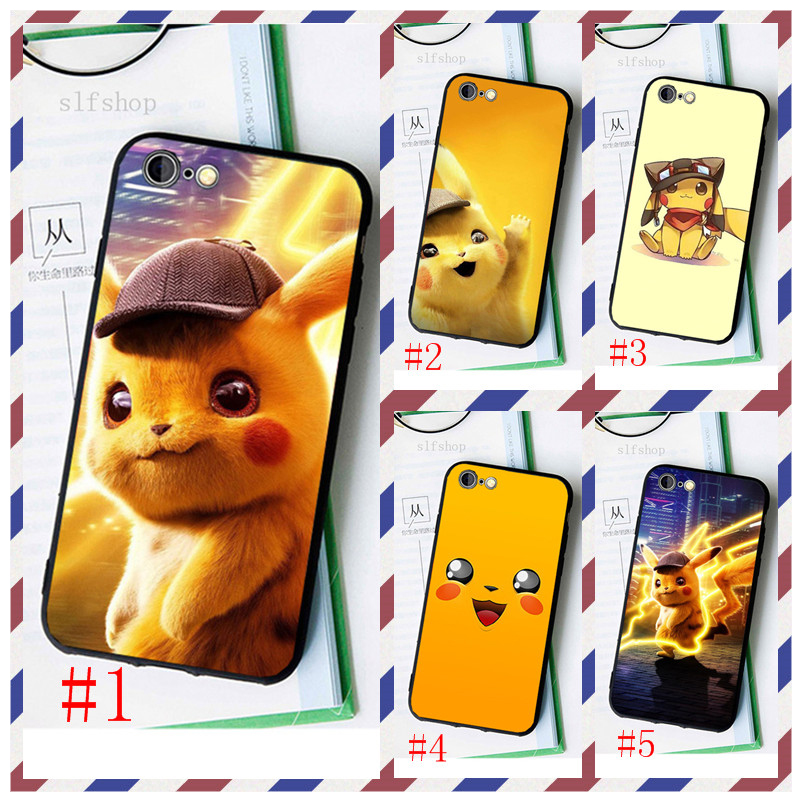 Vivo V15 V17 Pro V3 Max V5 V7 Plus Pokemon Detective Pikachu Black