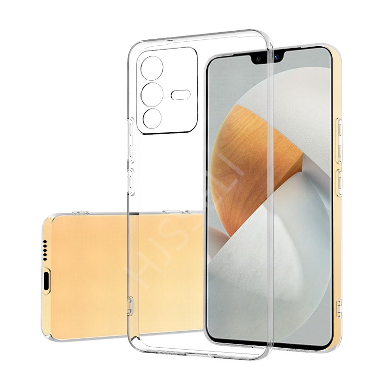 Pack of 2 Back Cover for Vivo V23 Pro 5G Clear Soft TPU Plating