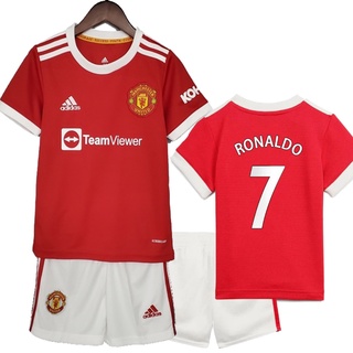 RONALDO #7 Manchester United Third Away Full Kit 2021/22 By Adidas Kids