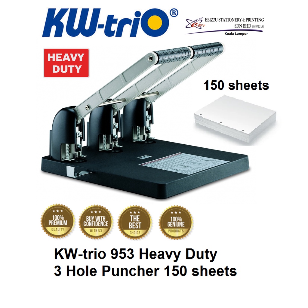 KWtrio 953 Heavy Duty 3 Hole Puncher (penumbuk 3 lubang, puncher
