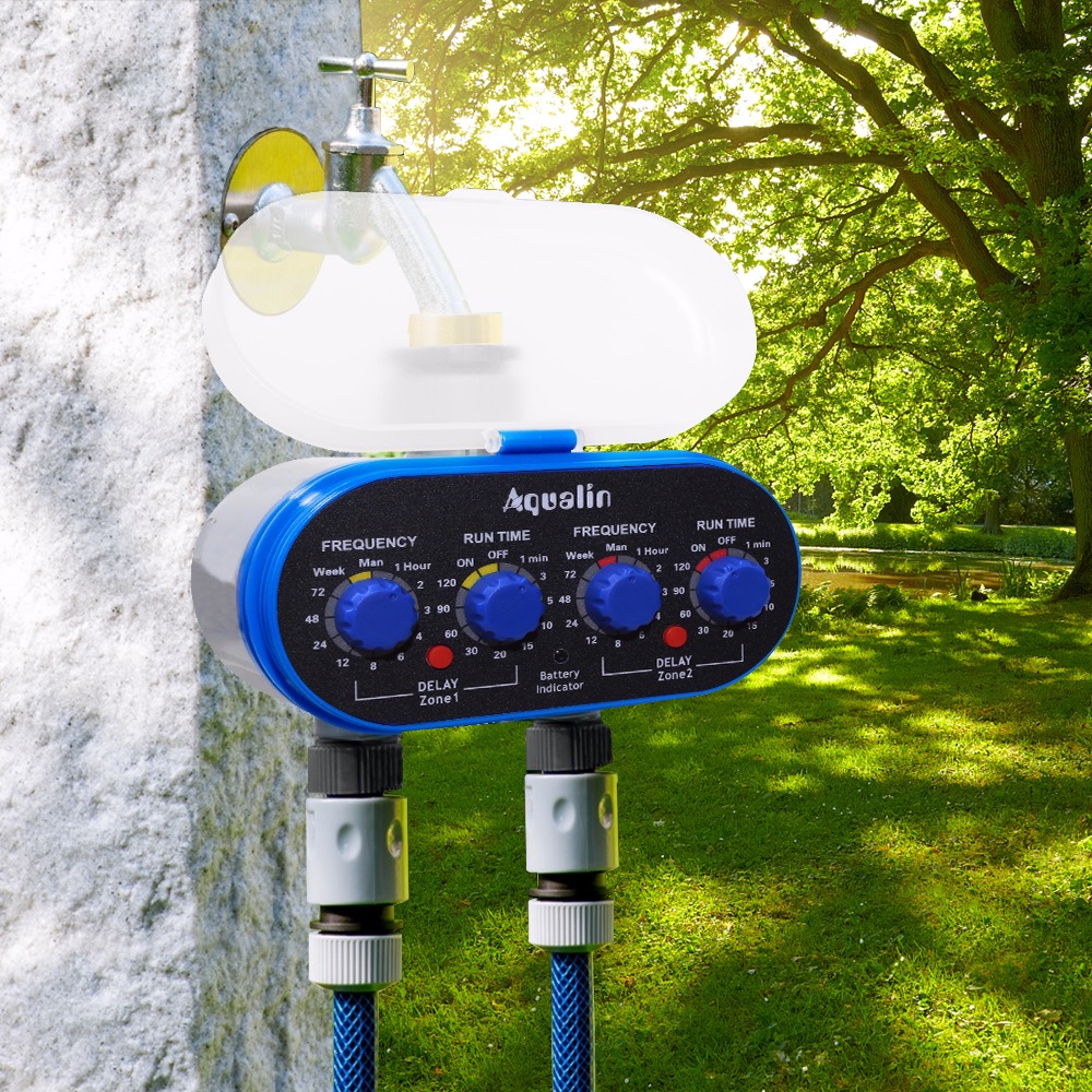 Aqualin Ball Valve Electronic Two Outlet Four Dials Water Timer with