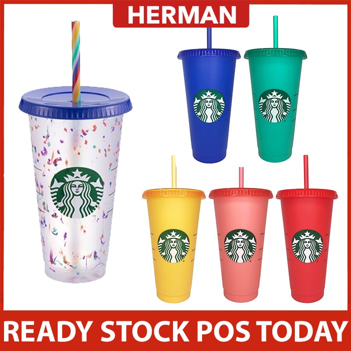 Plastic Reusable Cold Cup with Lid & Straw - 24 fl oz: Starbucks Coffee  Company