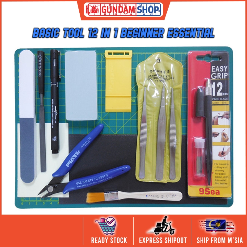 Modelling accessories Basic Tool 12 in 1 Beginner Essential | Shopee ...