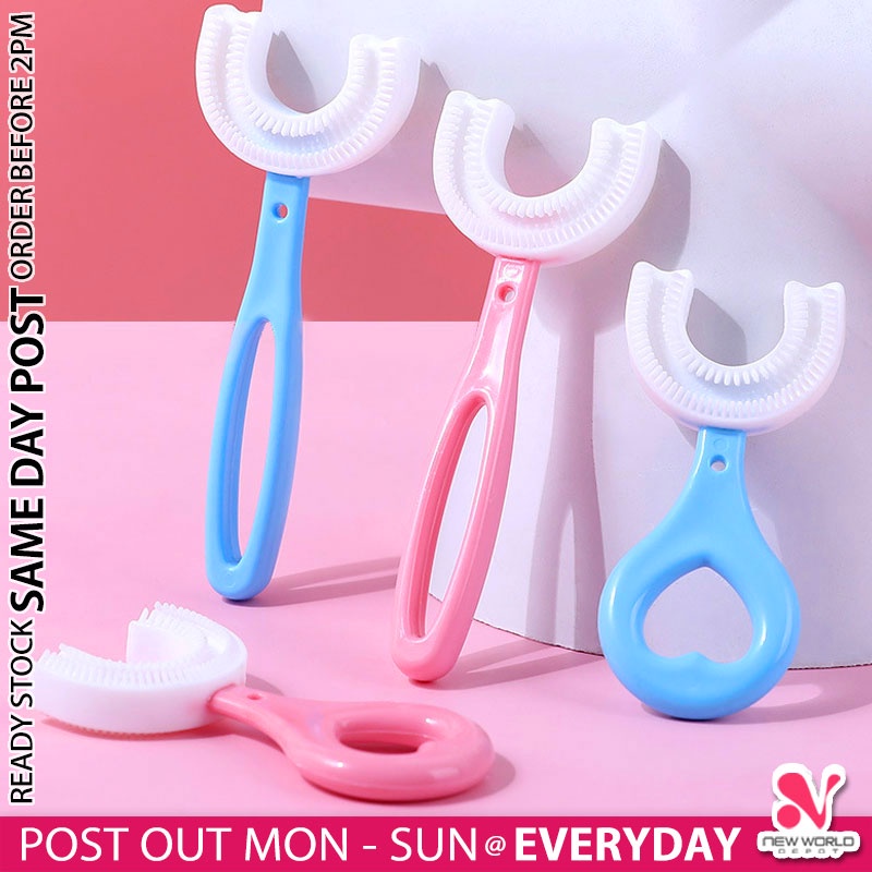 𝗡𝗢𝗡 𝗧𝗢𝗫𝗜𝗖 》U Shaped 360° Soft Bristles Toothbrush Toddlers Children ...