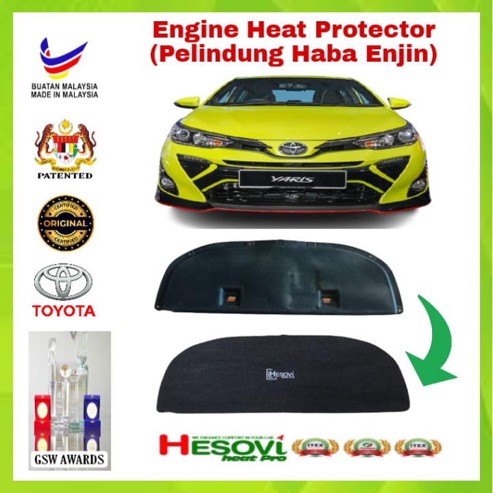 Toyota Yaris - HESOVI Bonnet / Hood Insulator for Soundproof, Heat ...