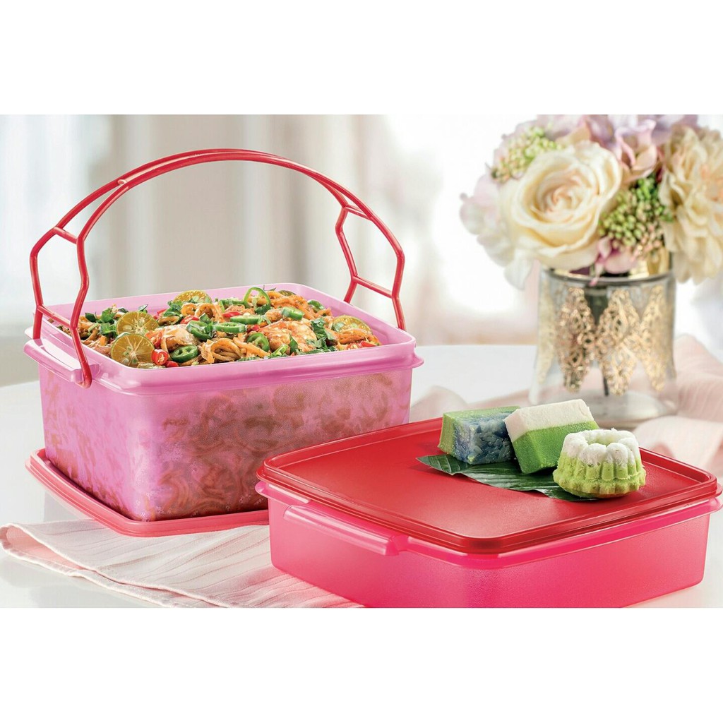 Tupperware Jumbo Goody Box With Cariolier Red/Pink Limited Edition 2L ...