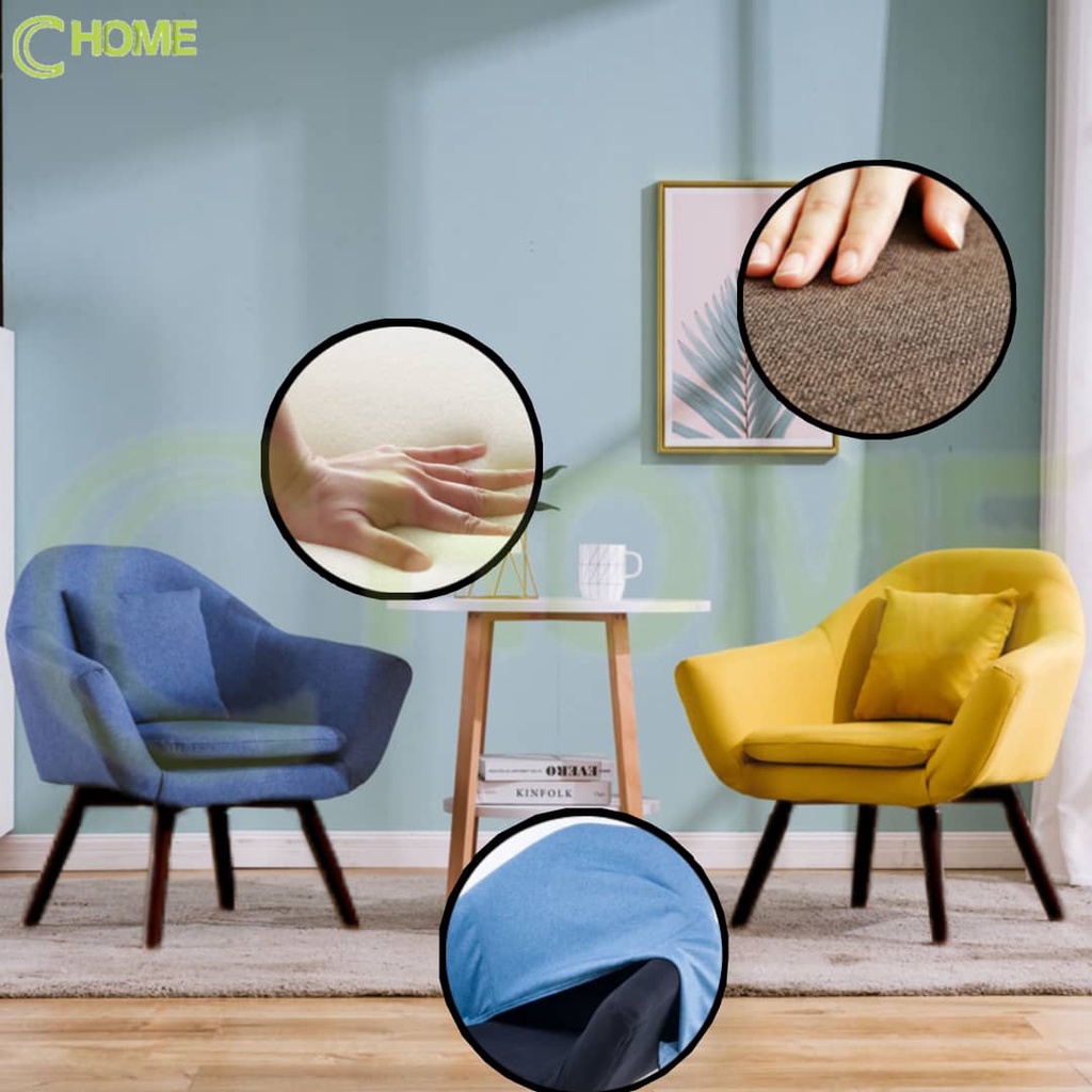 C HOME:-Simple lazy sofa Balcony Chair Single Sofa Arm Wing Chair