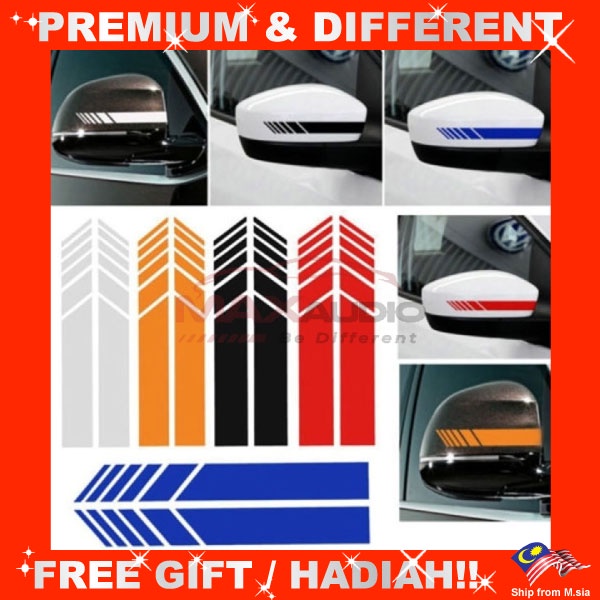 Racing Style Stripes Car Side Mirror Bumper Body Exterior Pre-cut ...