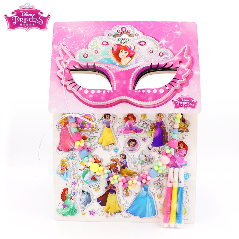 Disney Princess Sticker Color Activity Set With Necklace | Shopee Malaysia