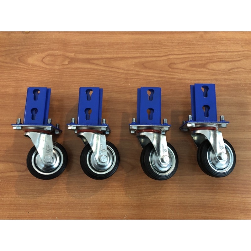 Boltless Rack Castor (3”= 75mm wheel) Storage Rack Wheel/Yellow Blue