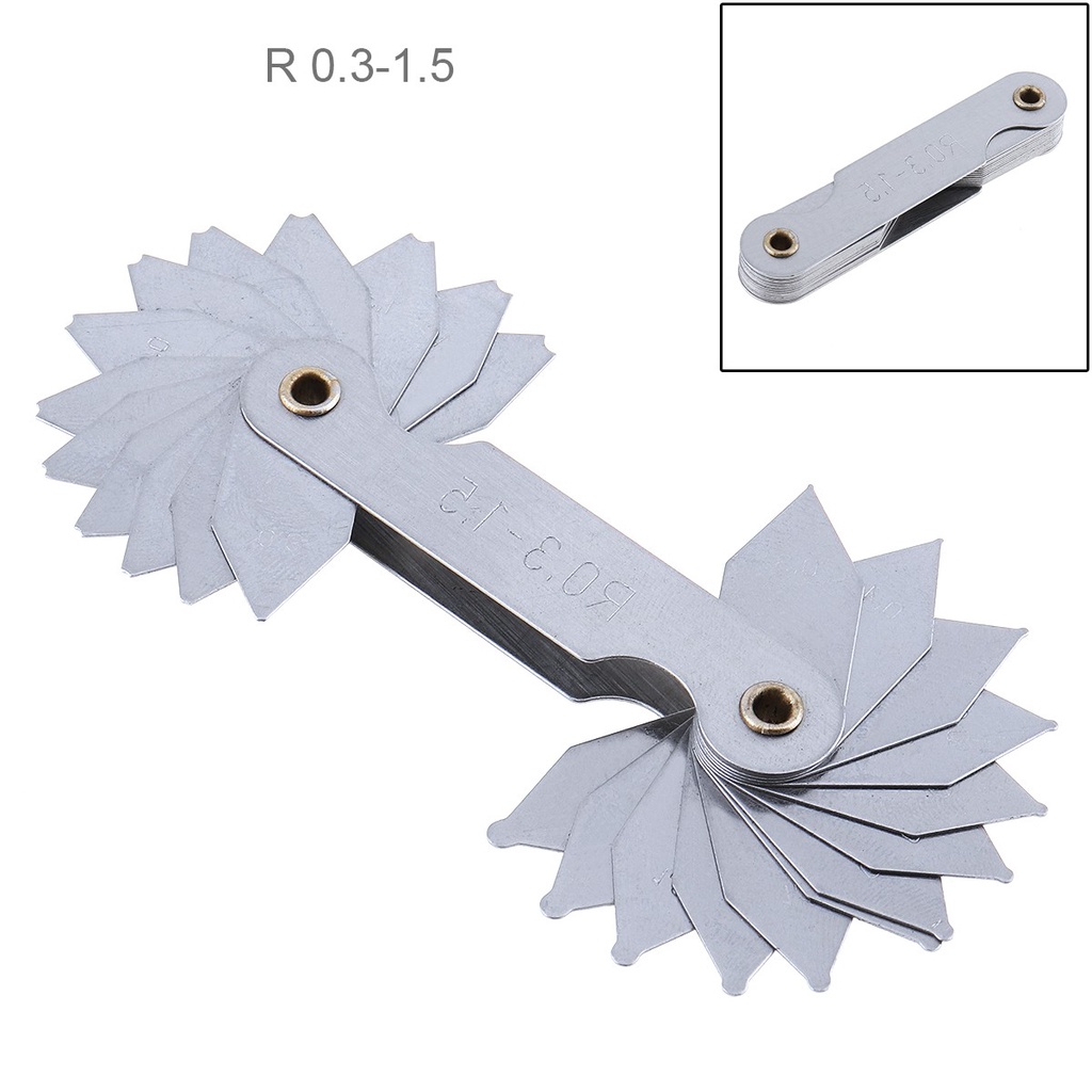 26pcs/set R0.3-1.5A7C16 High Precision Stainless Steel Radius Gauge ...