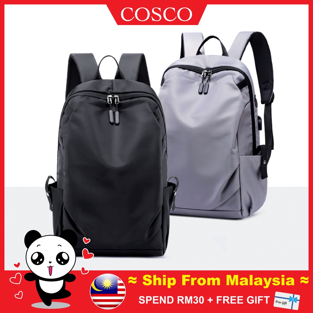 MALAYSIA STOCK COSCO B143 Unisex Waterproof Laptop Bag Travel USB