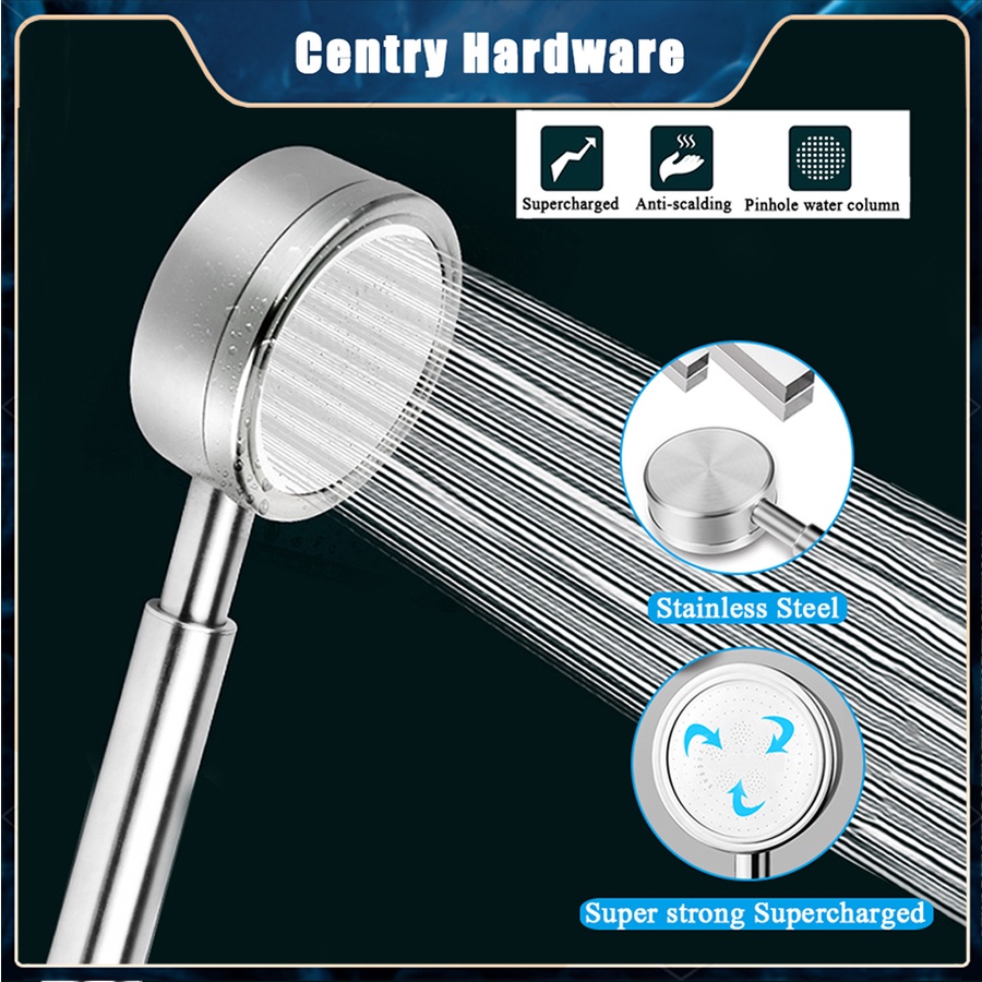 304 Stainless Steel Super Pressurized Shower Head silver HandHeld Anti